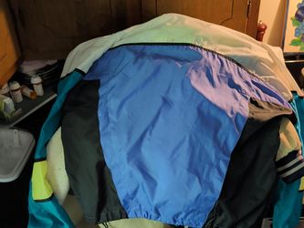 Vintage 1990s Nike Color Block Windbreaker Jacket Large – Retro Blue/Teal/Black