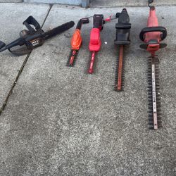 Handheld Hedge Trimmers (6-in, 8-in, 17-in, 24-in) and Electric Pole Saw