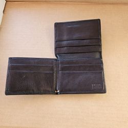 Black Leather Wallet, NEW