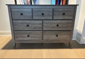 LTMEUTY Bedroom dresser - Grey wooden dresser.