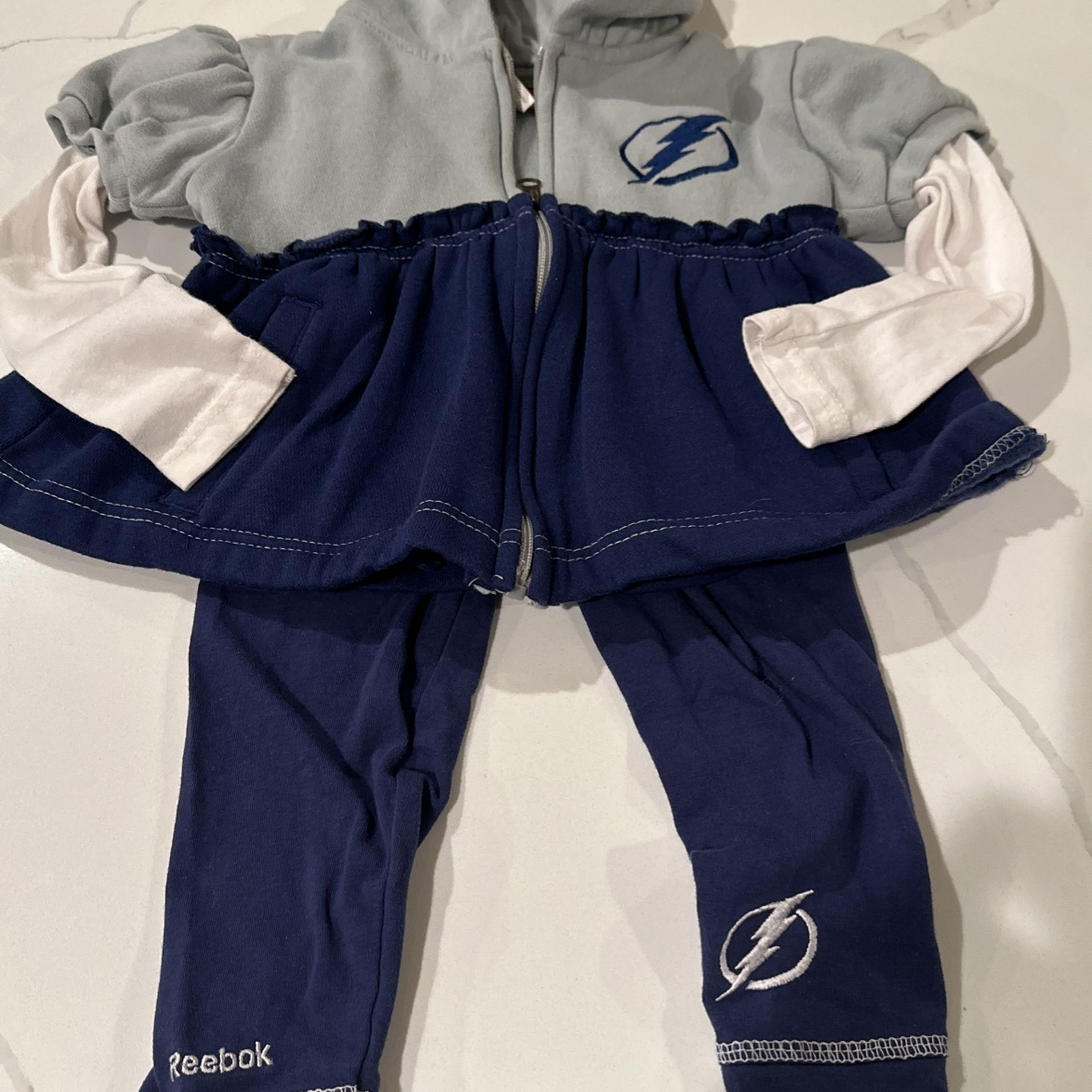 NHL Reebok Lightning Toddler Leggings And Jacket 3t