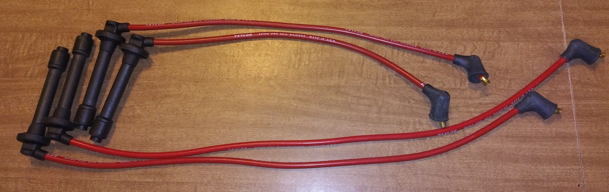 NEW! Taylor Vertex Cable 77207 Spiro-Pro 8mm Red Spark Plug Wire Set For '92-'02 4-cylinder Honda, Acura, Isuzu