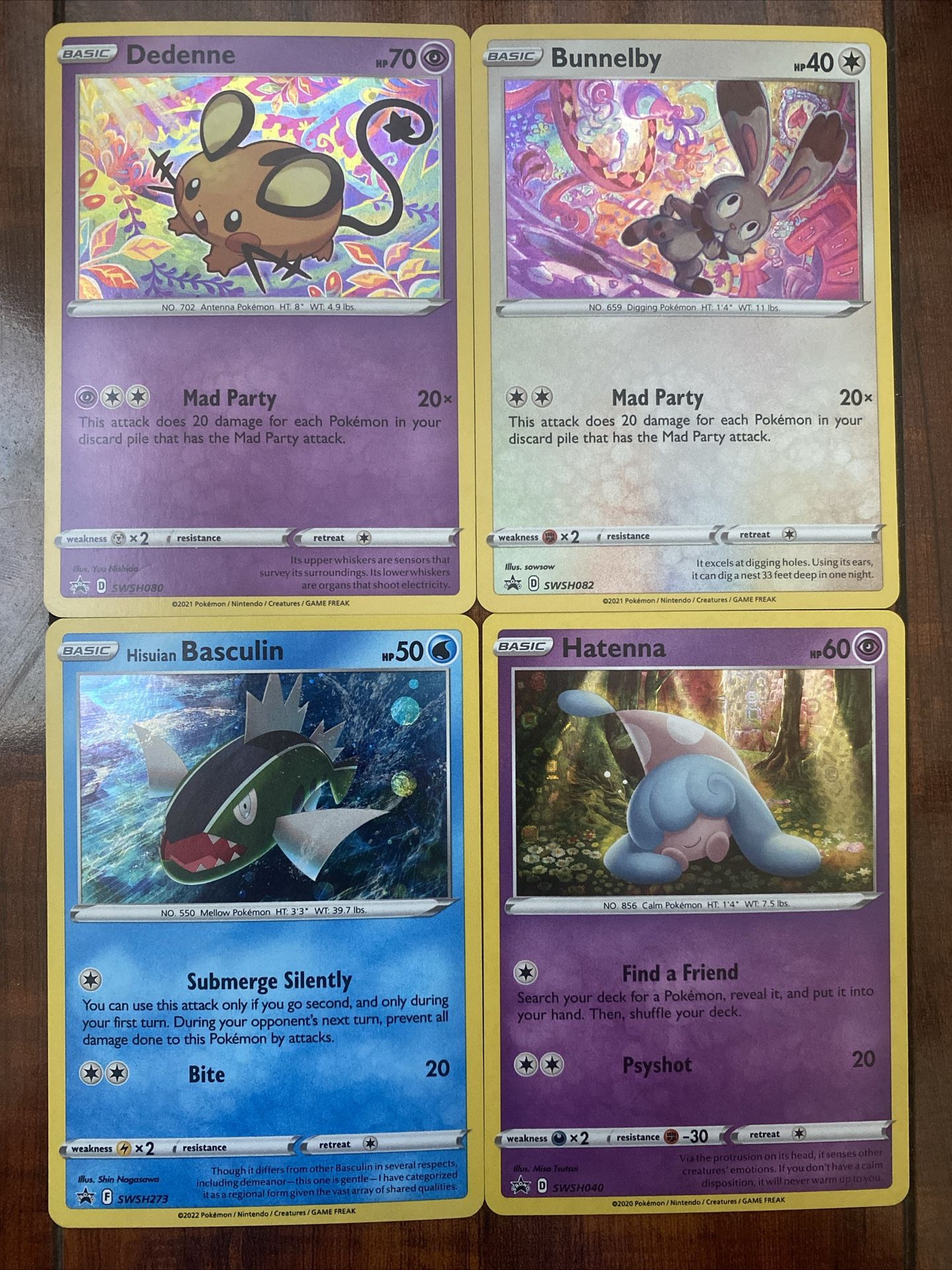 Pokemon SWSH Sword & Shield Black Star Promo Lot of 4! Dedenne, Bunnelby NM