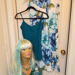 Flower Power Pants Size 6 T Shirt Sandals     , Wig   , Necklace