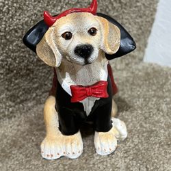 Halloween Party 4" Devil Costume Dog Yellow lab figure decor 