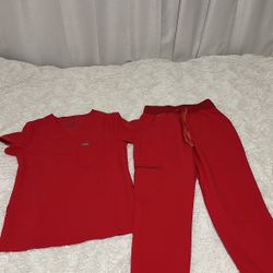 FIGS SET, XXS/Petite, Pop Red 