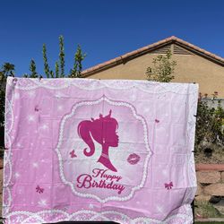 Barbie Birthday Party Supply Backdrop