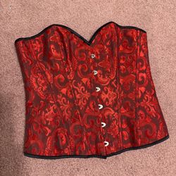 New small red corset renaissance goth gothic pirate Victorian costume
