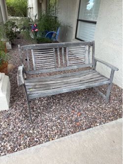 Free bench, painting, plants.