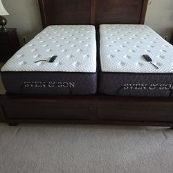 SVEN & SON KING SIZED ADJUSTABLE BED W MATRESS BOX SPRINGS