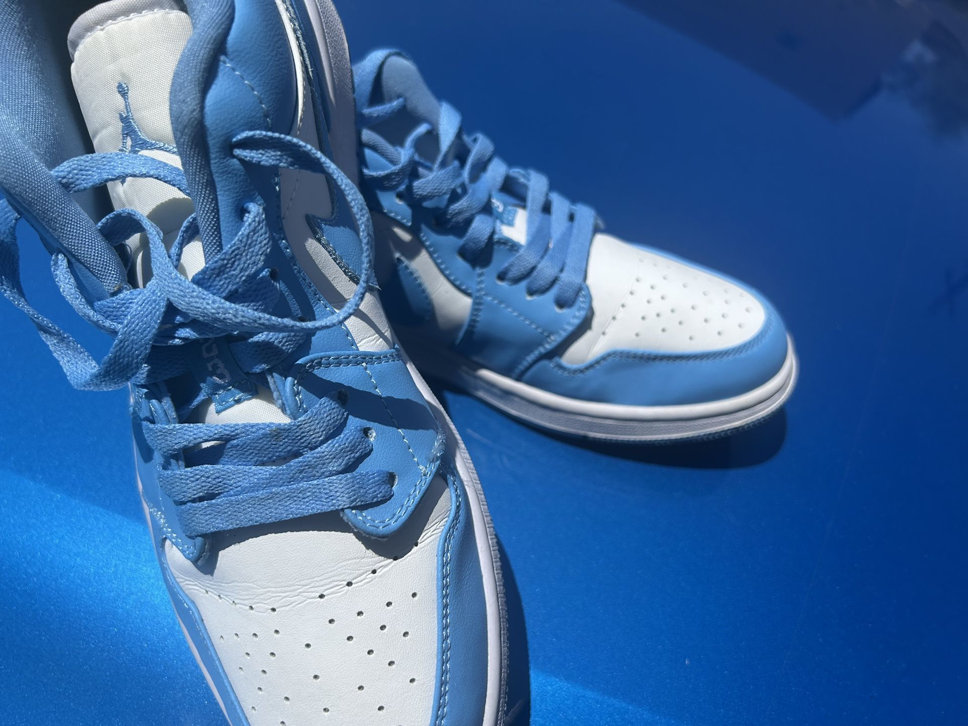 White & Blue Jordans