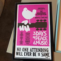 Framed Woodstock Poster