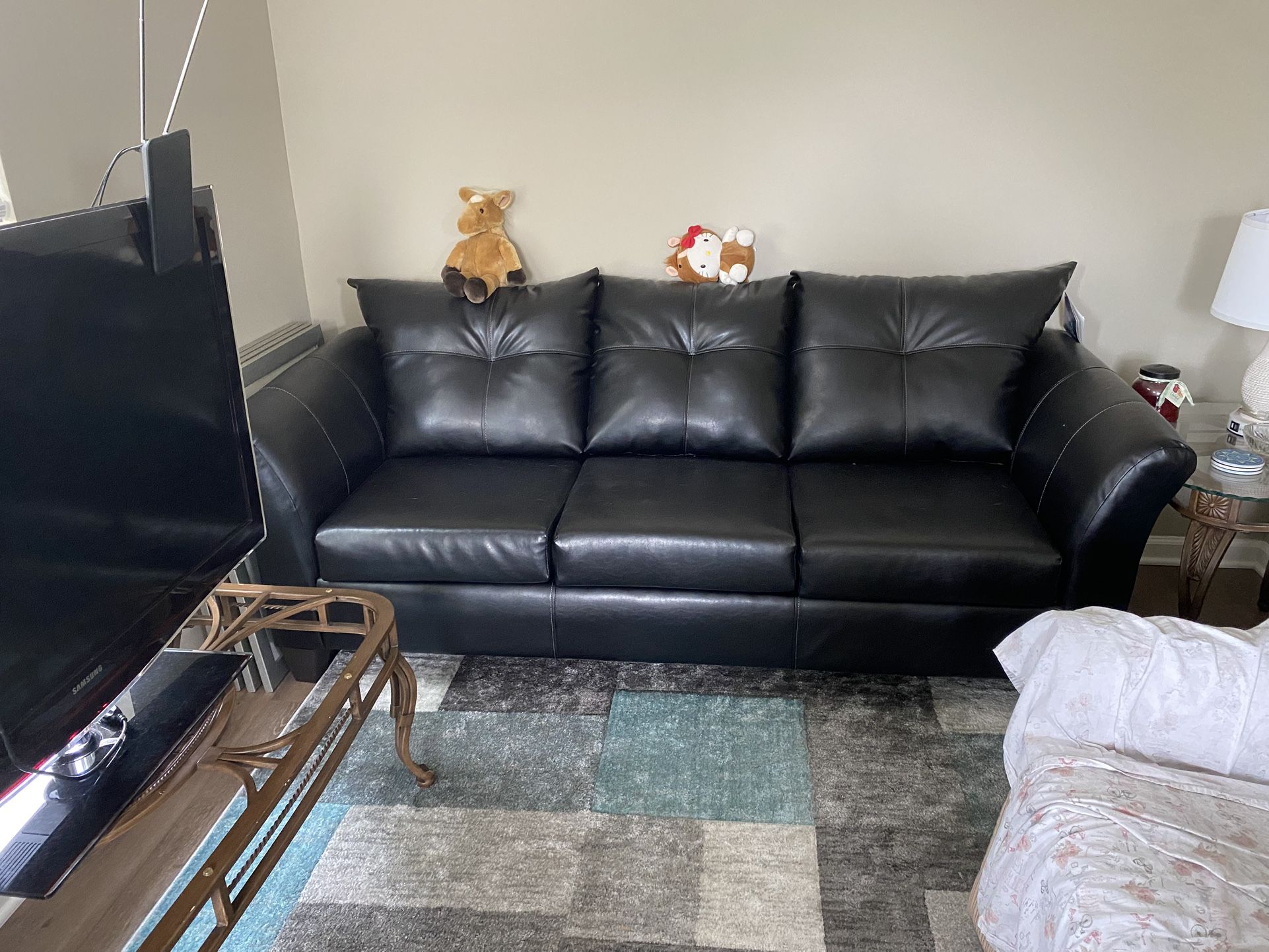 New 2 Piece Faux Leather Couch & Loveseat