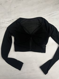 Shein mesh long sleeve crop blouse 