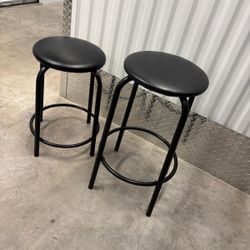 Two metal stools, 20 inch high and 24 inch high $30 for both