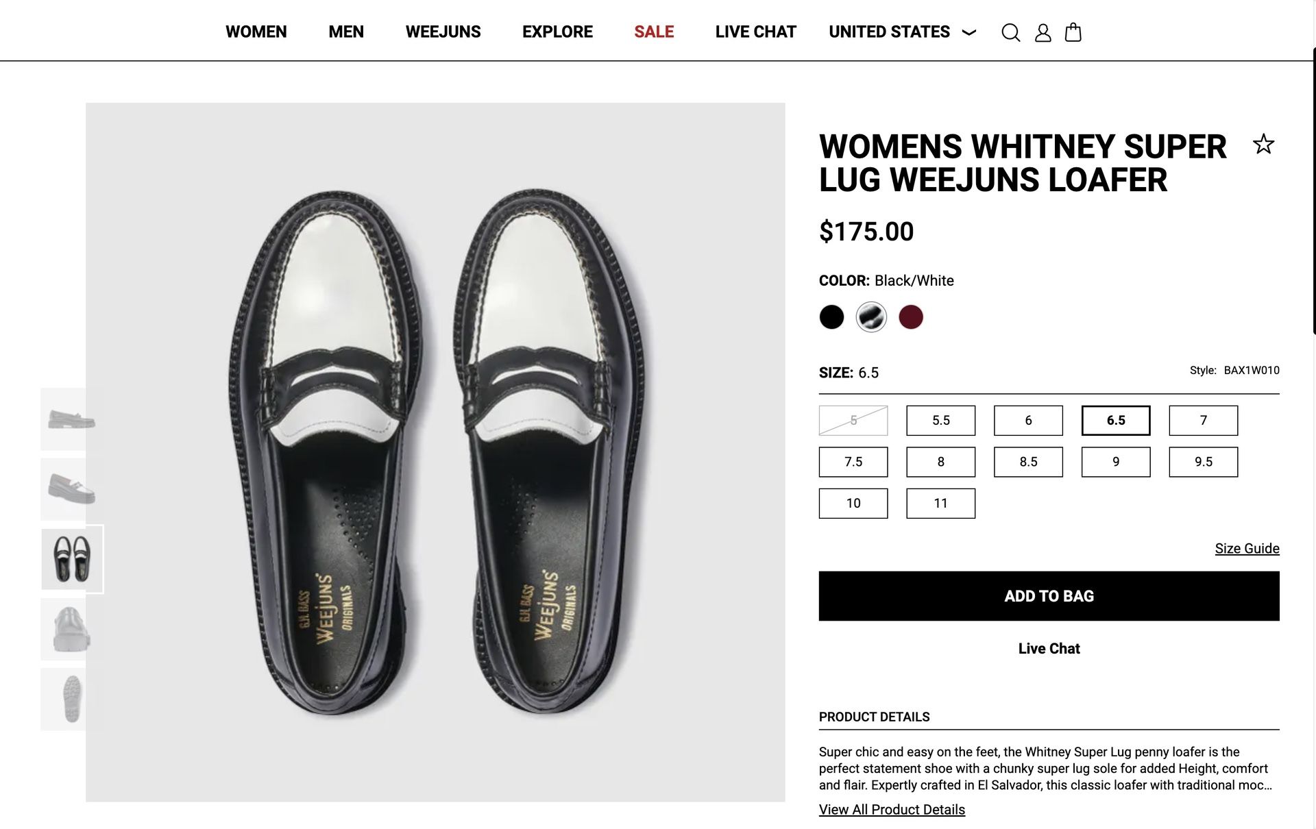 G H Bass Whitney Super Lug Weejuns Loafers Women 6.5