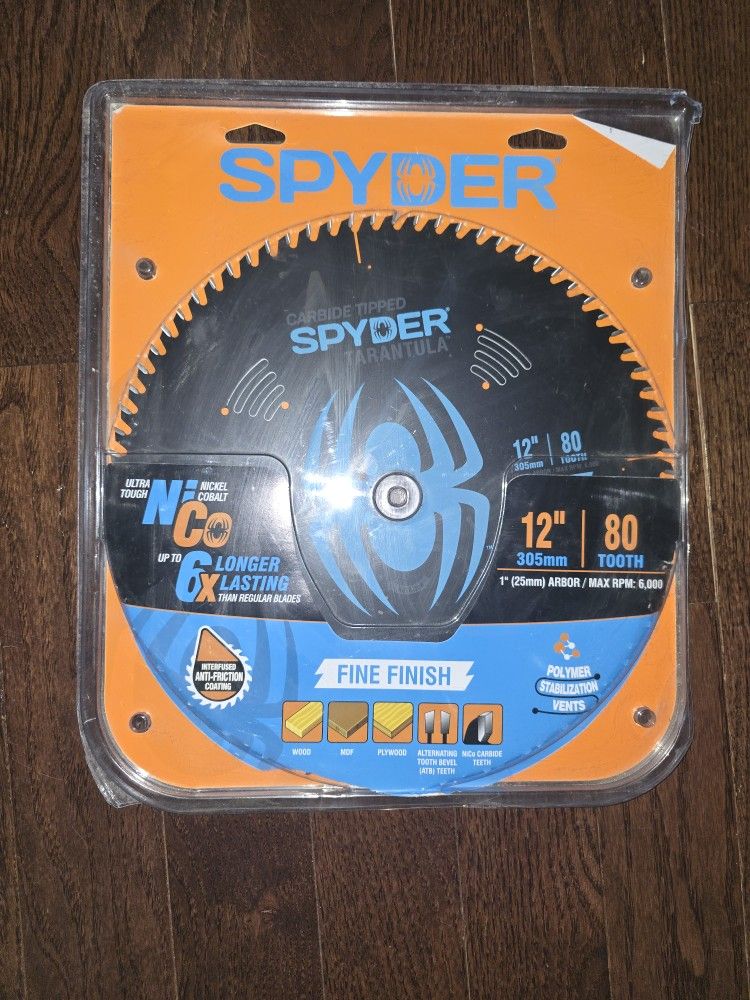 Spyder Products 12" 80 Tooth NiCo Carbide Tipped Fine Finish Saw Blade 13054