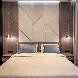 Custom Upholstered Wall Panel for Bed – Modern Bedroom Design