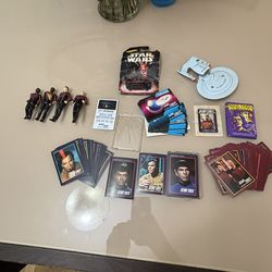 Star Trek & Star Wars Collectible Items Lot.