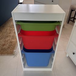 IKEA Trofast white dresser three-container chest storage furniture with bins