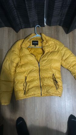 Guess Yellow Puffer Jacket