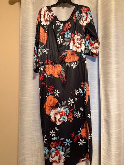 Black Floral Midi Dress