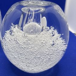 MURANO Italy Bubble Storm Studio Art Glass Candleholder