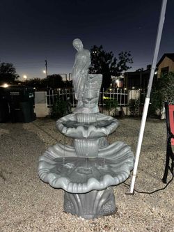 4-piece Heavy Concrete Water Fountain w/ Working Pump