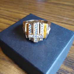 Gold Over Silver Men's Ring