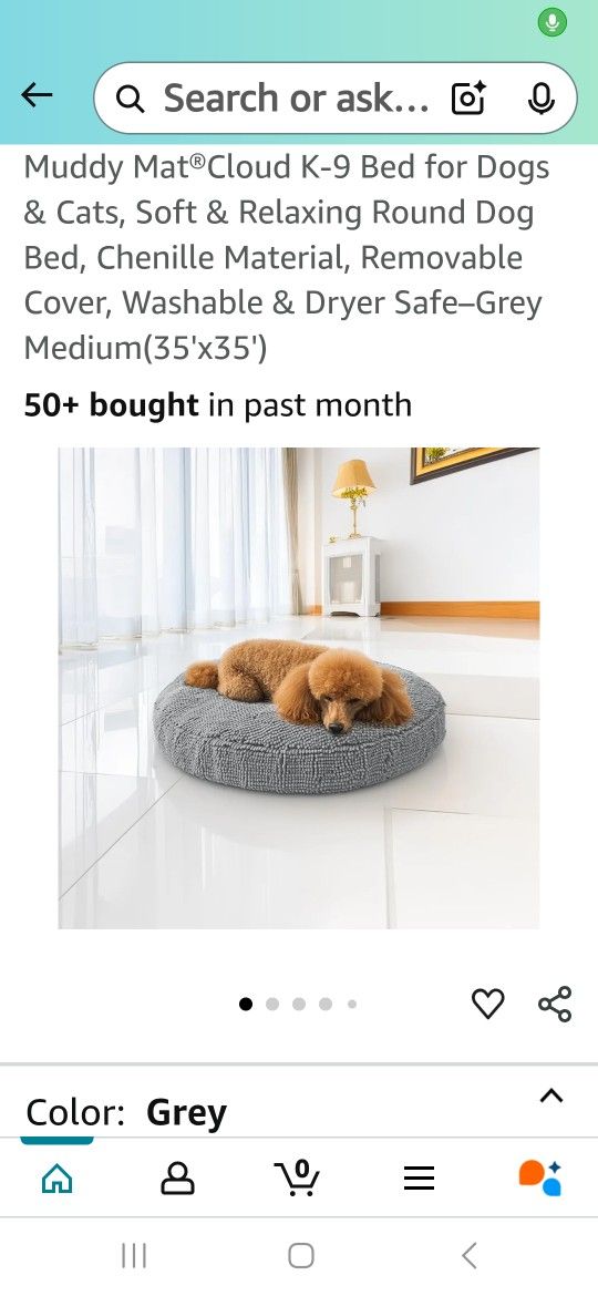 Muddy Matt Grey Dog Bed