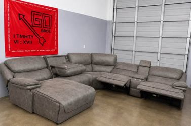 Modern Grey Electric Set — 3 Recliners • Cupholders — Free Delivery 🚚