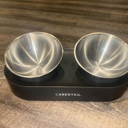 PETKIT CYBERTAIL Stainless Steel Raised Bowl – Inclined Non-Slip No-Spill Feeder for Cats & Small Dogs