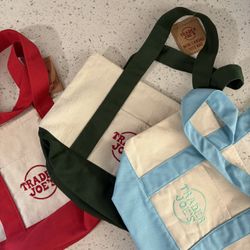 Trader Joe’s Mini Canvas Totes - New With Tags 