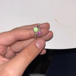 Peridot and Amethyst Ring