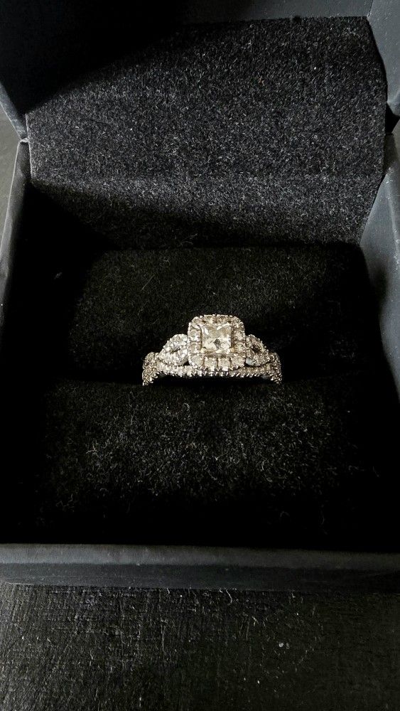 1 CT Princess-Cut Diamond,14K White Gold Bridal Set
