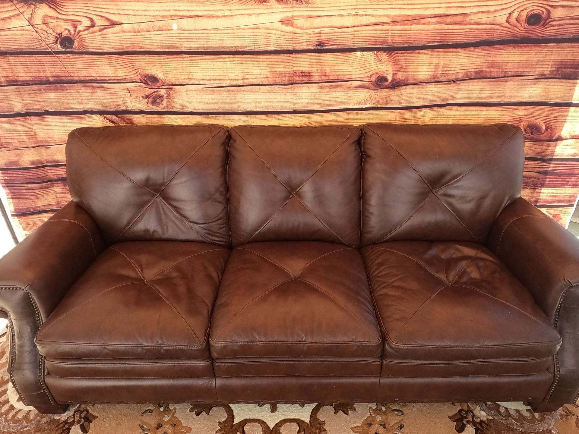 Stylish Brown Leather Sofa – Clean, Bold & Built to Last 🛋️💯