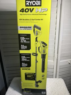 BRAND NEW Ryobi 40V HP Brushless Blower & Weed Eater Combo Kit (RY40HPCK201K)