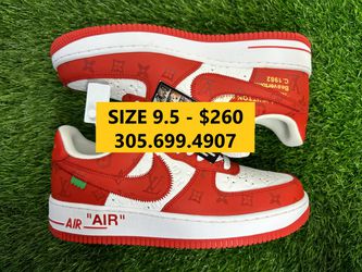 LOUIS VUITTON LV NIKE AIR FORCE 1 LOW AF1 VIRGIL ABLOH WHITE RED