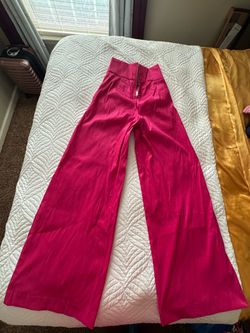 Hot Pink High-Waist Wide-Leg Pants