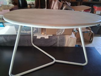 Metal silver table - oval shape