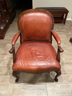 Vintage Whittemore Sherrill Mahogany & Aniline Leather Armchair Top Quality Made