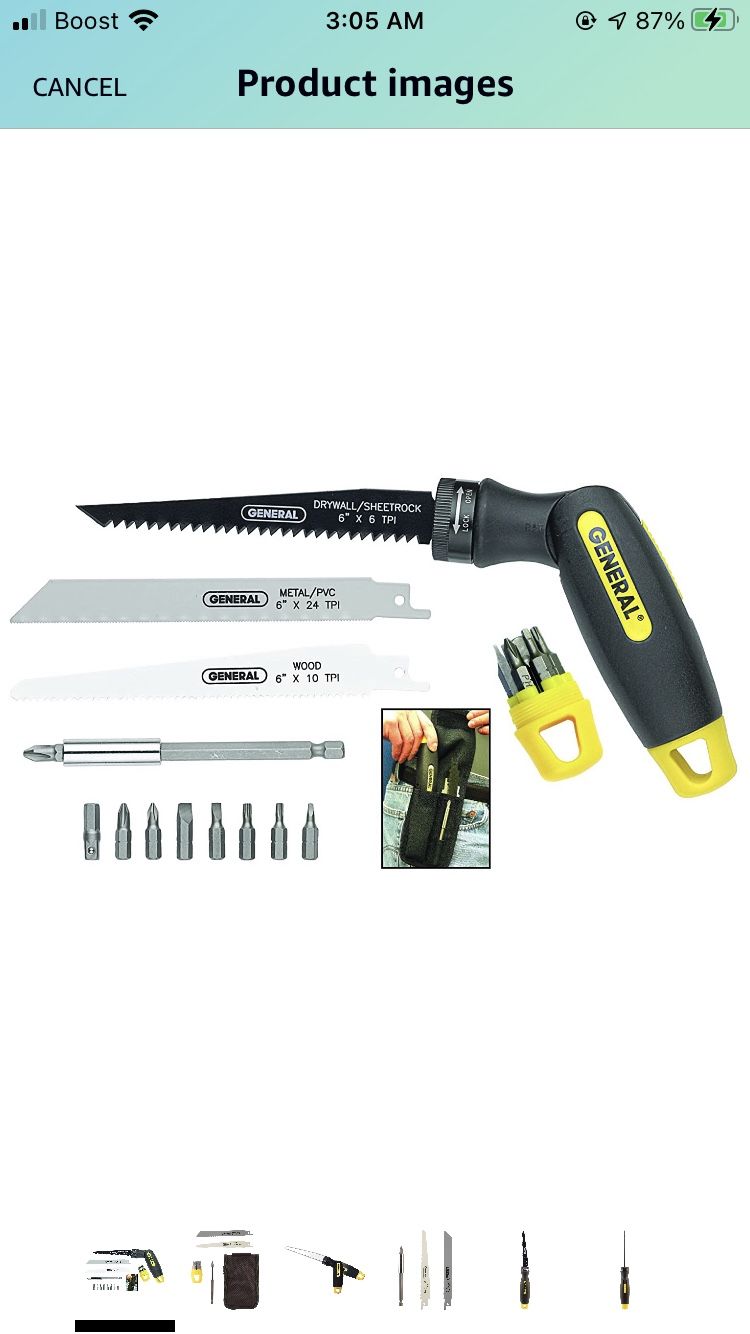 General Tools 86014 14 piece Quad Saw/Driver,Black/yellow