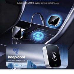 New in box! 2026 Upgraded Wireless CarPlay Adapter - Fast Auto-Connect, Stable Connection, Mini Size Plug & Play Adapter for iPhone & Android Auto Com