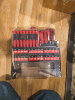 Screwdriver and Bit Set – Red/Black Handles