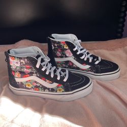 Vans Off The Wall Size 1 New Floral Shoes Sneakers High Tops 