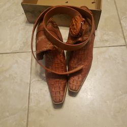 Authentic Crocodile Skin Boots And Belt