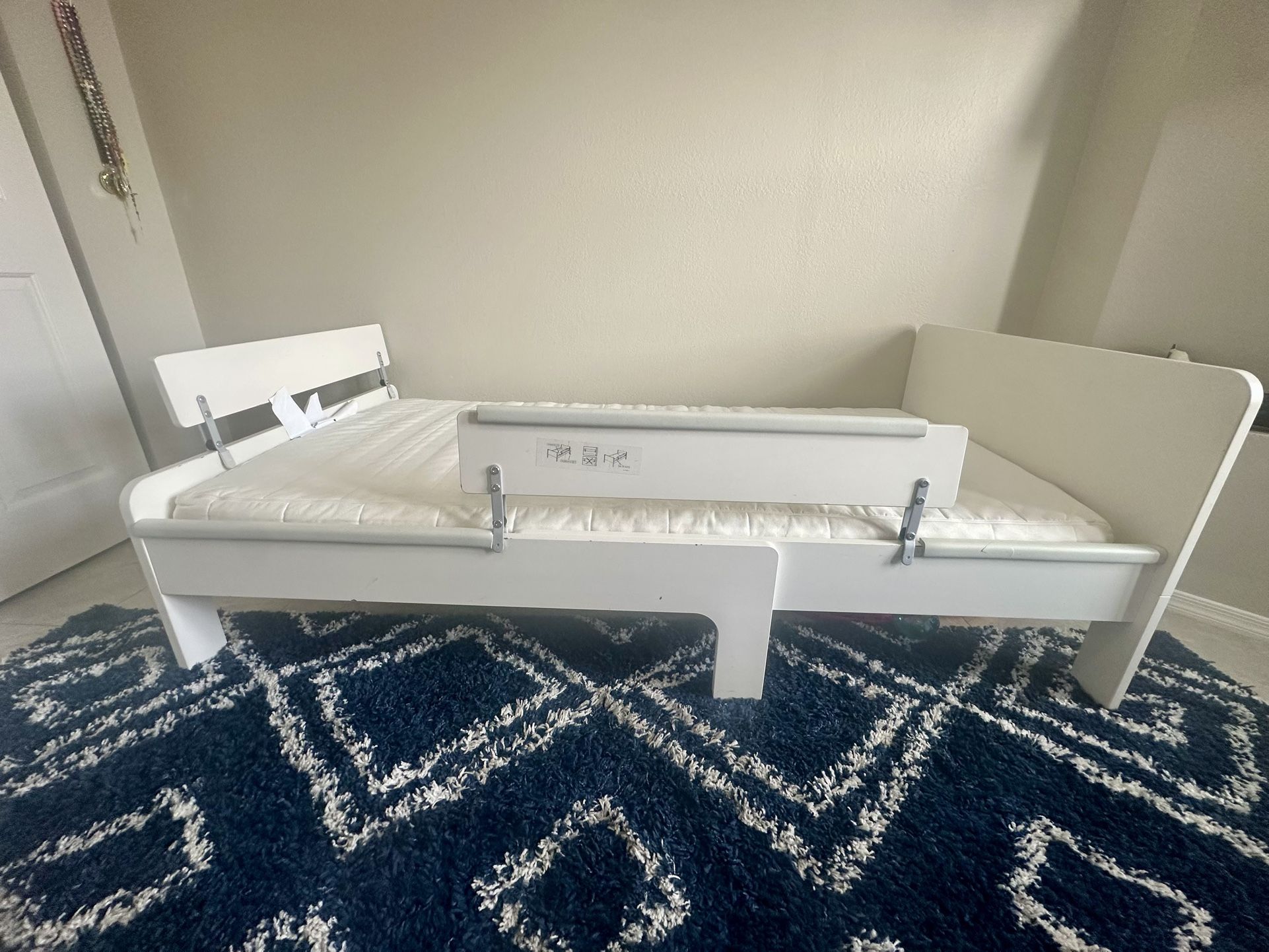 IKEA Twin Toddler Bed With Mattress, Rails And Foam