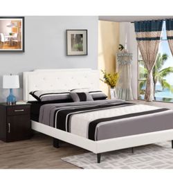 White Twin Bed With Box Spring and Mattress Included