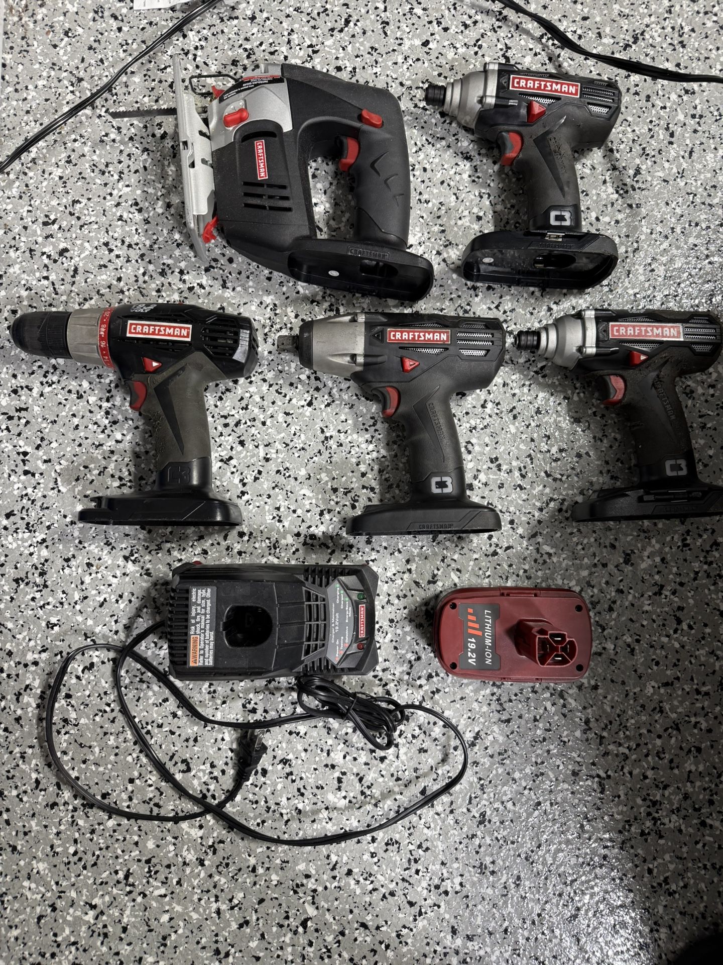 Craftsman 19.2V C3 Tools, Charger, and Battery