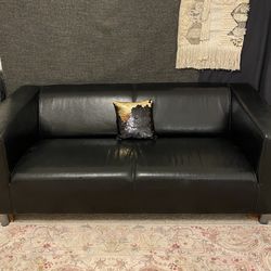 Ikea Leather Sofa (Black)